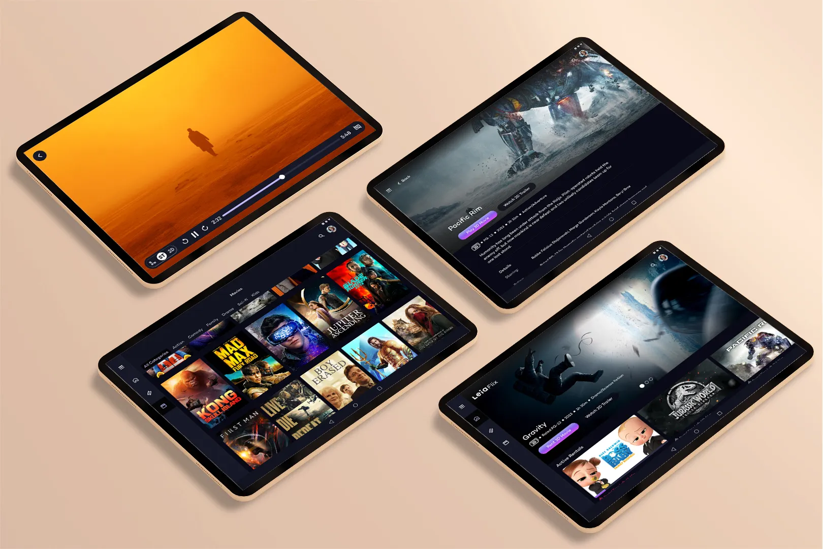 Multiple Leia apps showing consistent design patterns